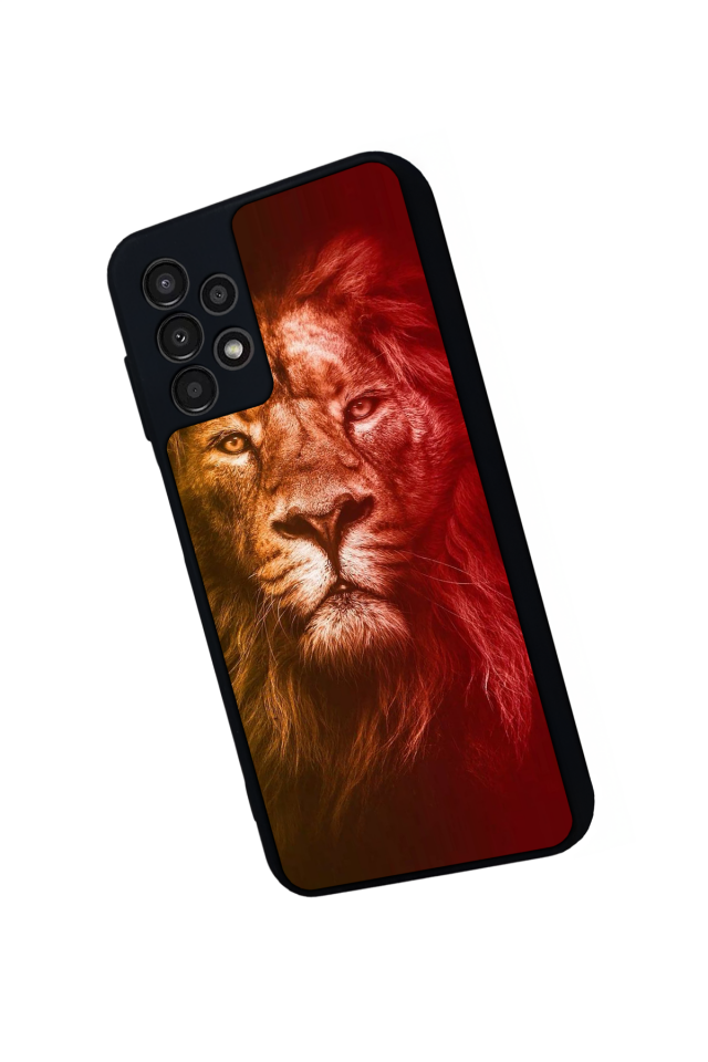 Samsung Galaxy A13 Uyumlu Aslan Tasarımlı Glossy Premium Kılıf