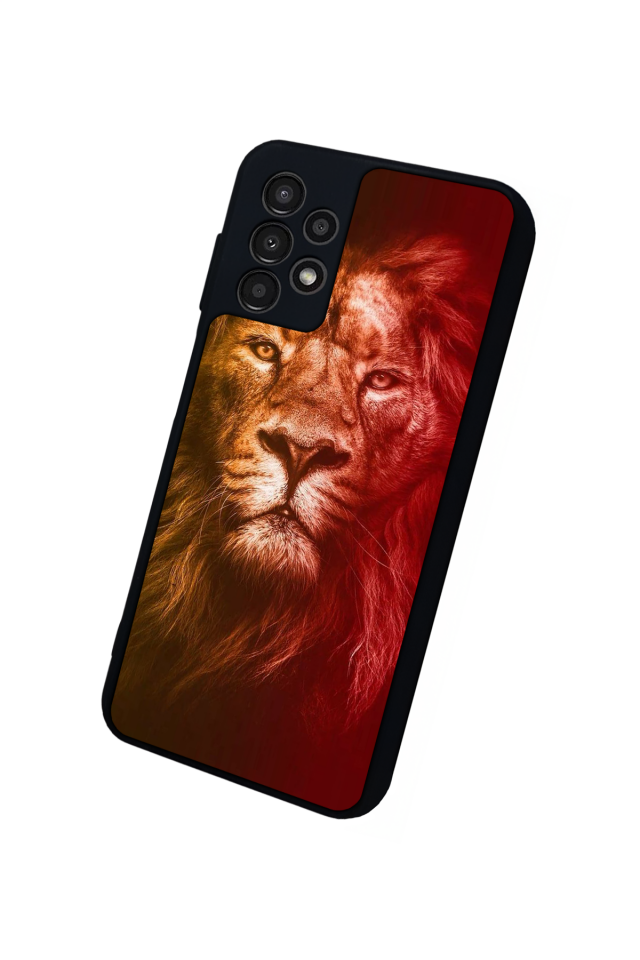 Samsung Galaxy A13 Uyumlu Aslan Tasarımlı Glossy Premium Kılıf