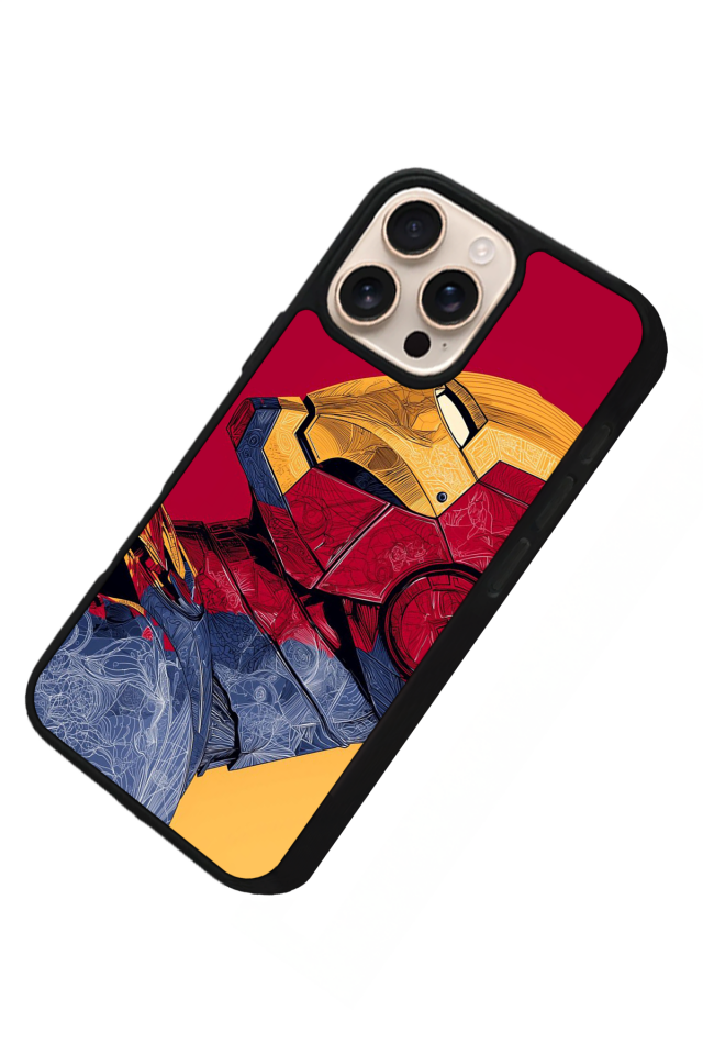 iPhone 15 Pro Max Uyumlu  Iron Man ( Demir Adam ) Tasarımlı Glossy Premium Kılıf