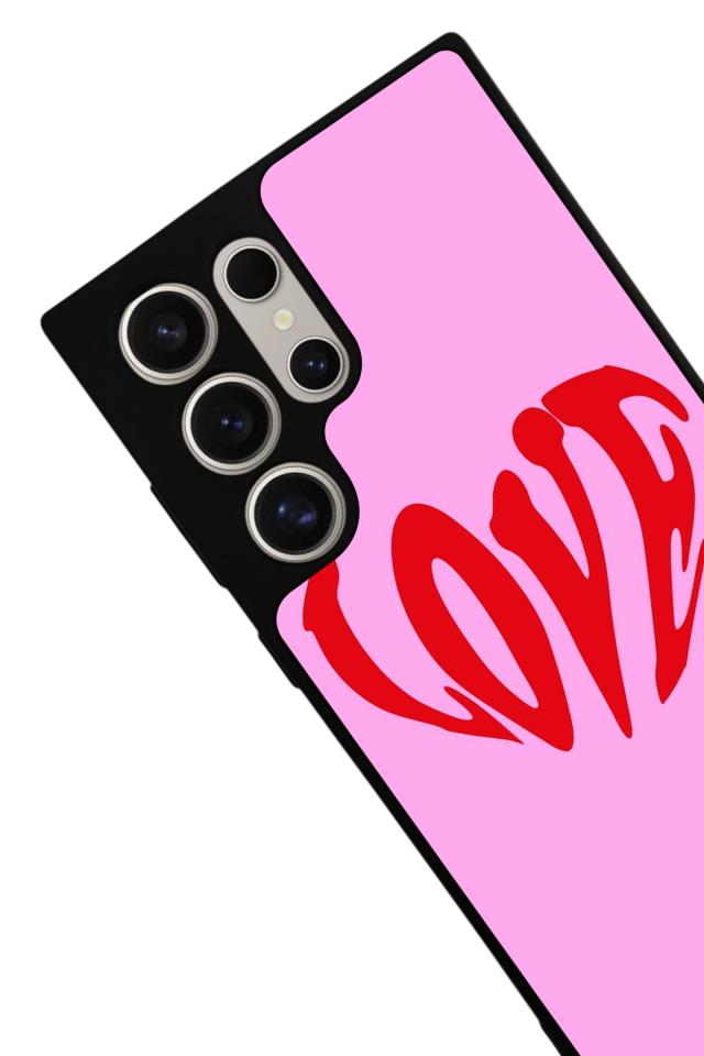 Samsung Galaxy S22 Ultra Uyumlu Kalp Love Tasarımlı Glossy Premium Kılıf