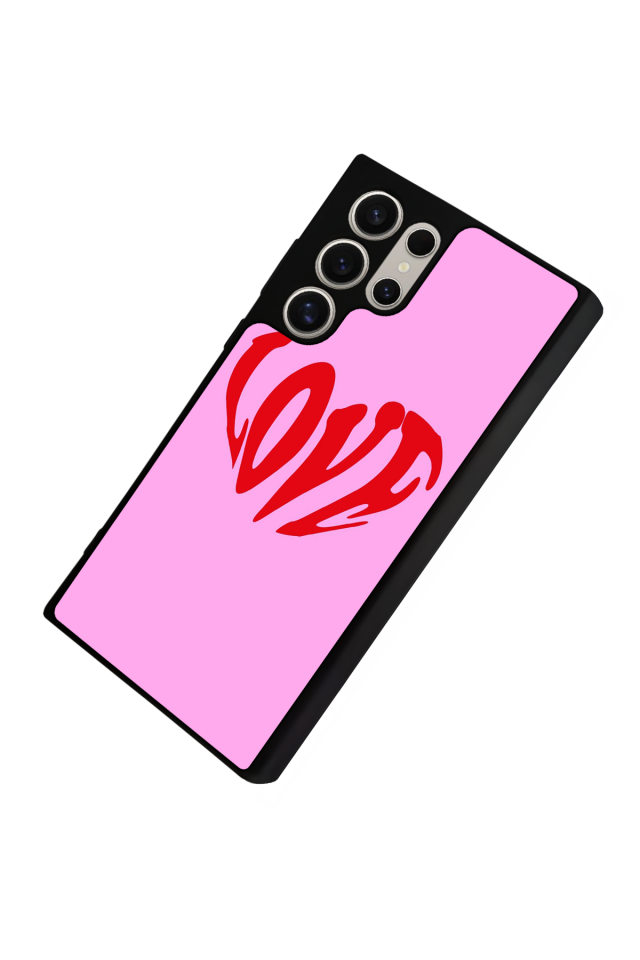 Samsung Galaxy S22 Ultra Uyumlu Kalp Love Tasarımlı Glossy Premium Kılıf