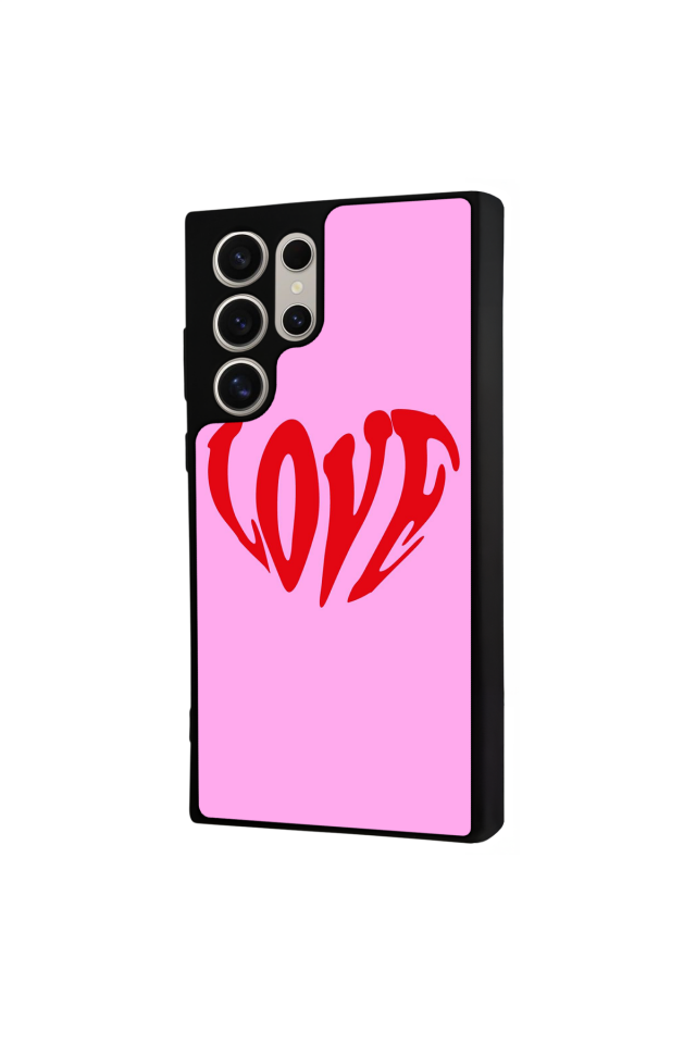 Samsung Galaxy S22 Ultra Uyumlu Kalp Love Tasarımlı Glossy Premium Kılıf