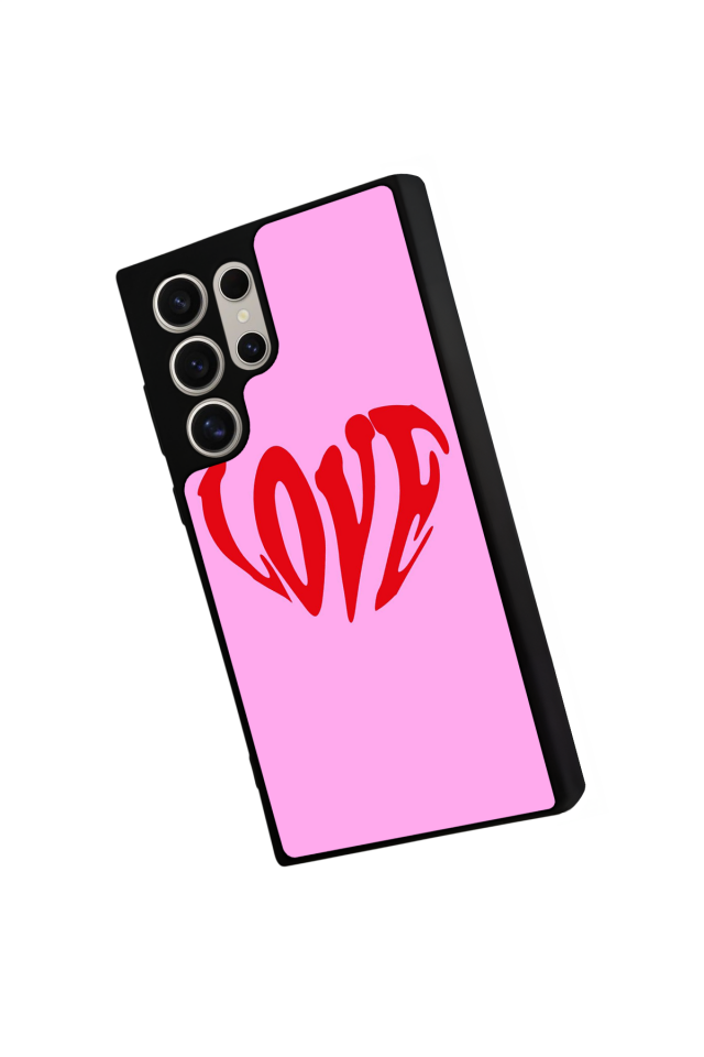 Samsung Galaxy S22 Ultra Uyumlu Kalp Love Tasarımlı Glossy Premium Kılıf