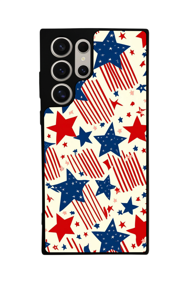 Samsung Galaxy S23 Ultra Uyumlu Retro Yildizlar Tasarımlı Glossy Premium Kılıf