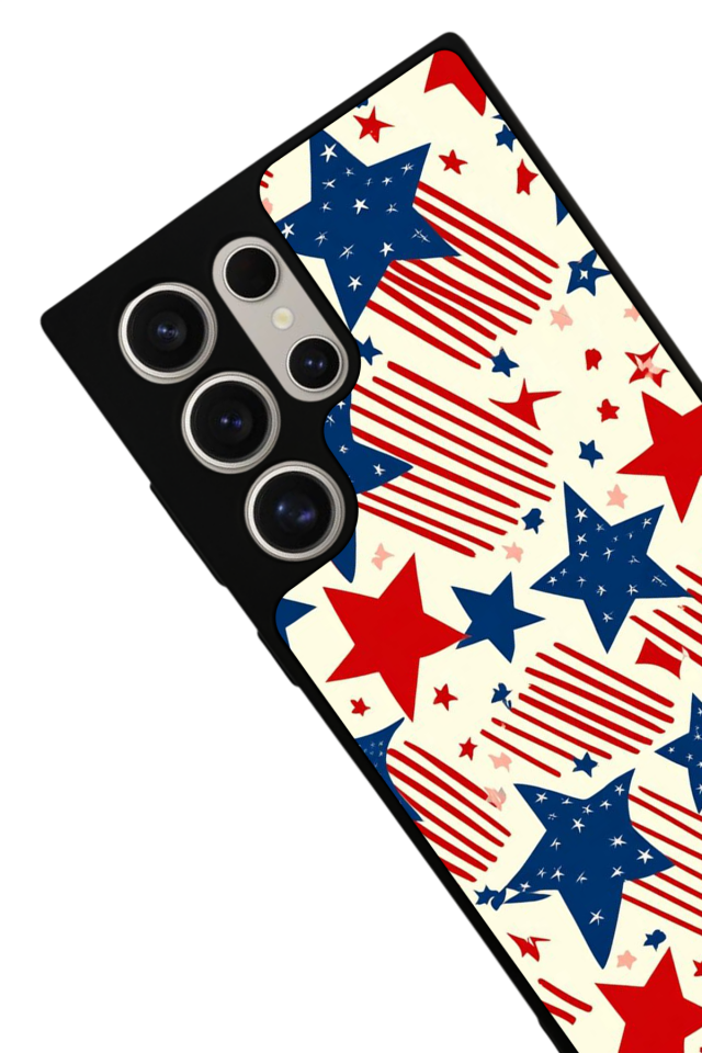 Samsung Galaxy S23 Ultra Uyumlu Retro Yildizlar Tasarımlı Glossy Premium Kılıf