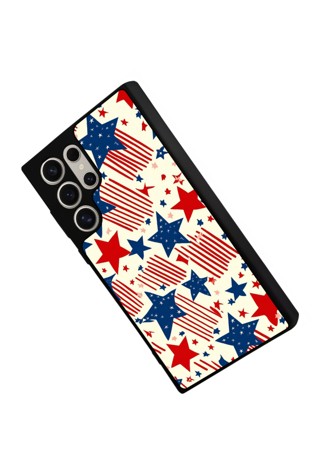 Samsung Galaxy S23 Ultra Uyumlu Retro Yildizlar Tasarımlı Glossy Premium Kılıf