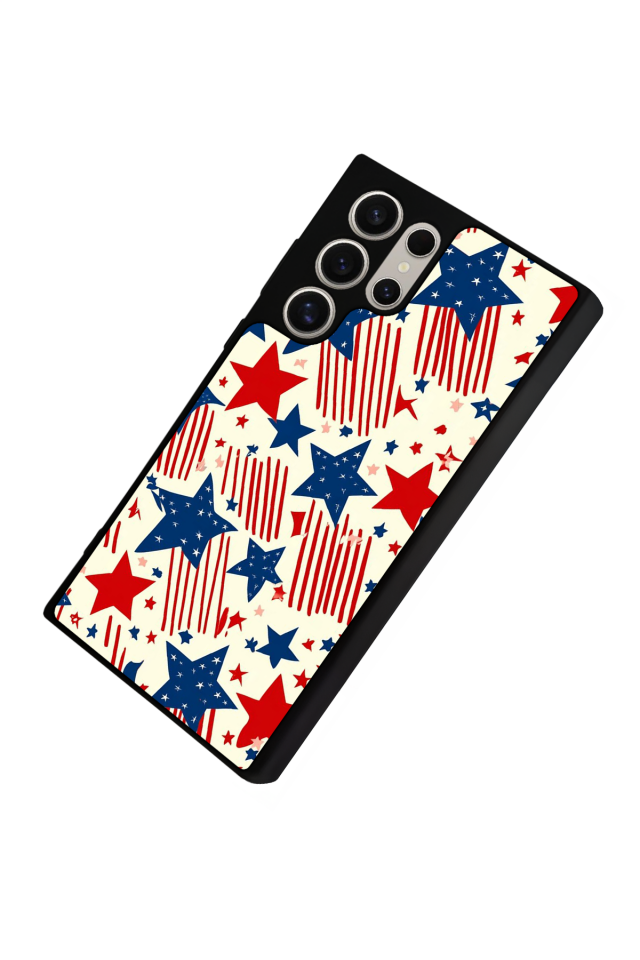 Samsung Galaxy S23 Ultra Uyumlu Retro Yildizlar Tasarımlı Glossy Premium Kılıf