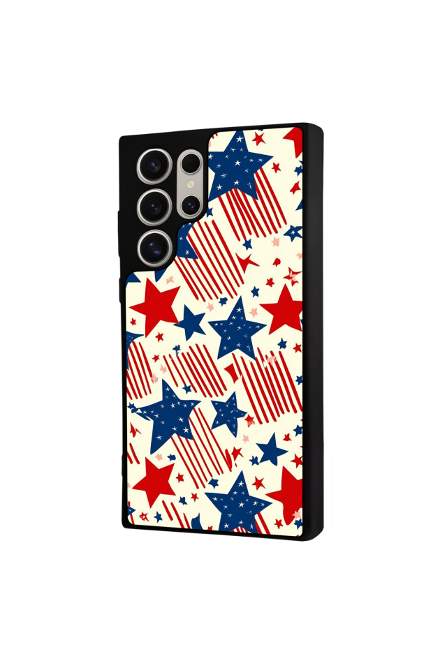 Samsung Galaxy S23 Ultra Uyumlu Retro Yildizlar Tasarımlı Glossy Premium Kılıf