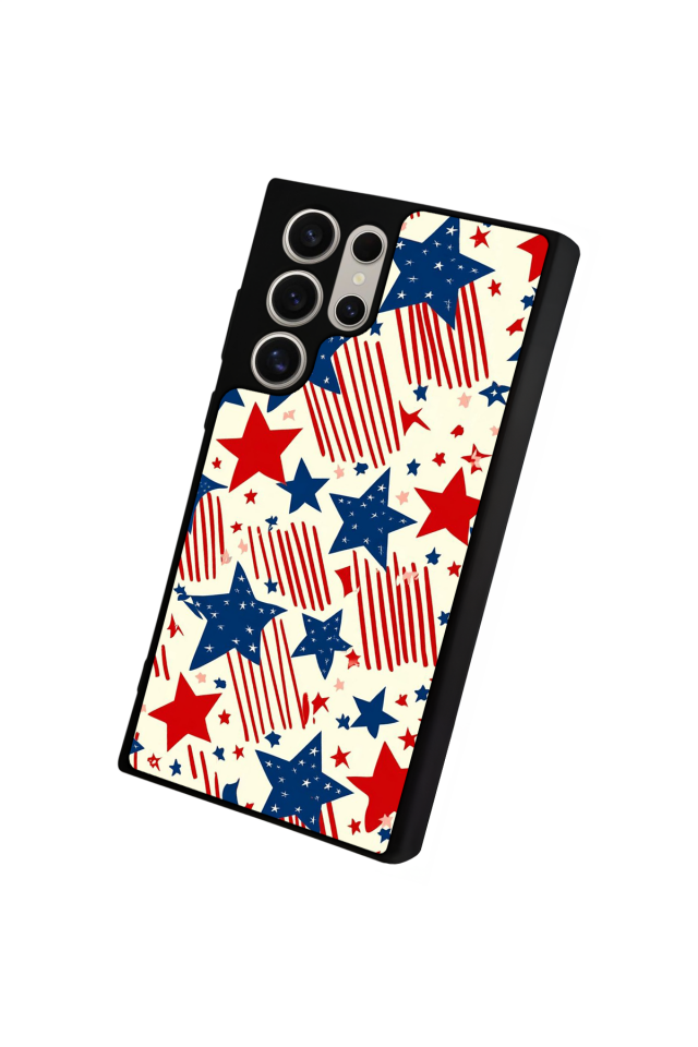 Samsung Galaxy S23 Ultra Uyumlu Retro Yildizlar Tasarımlı Glossy Premium Kılıf