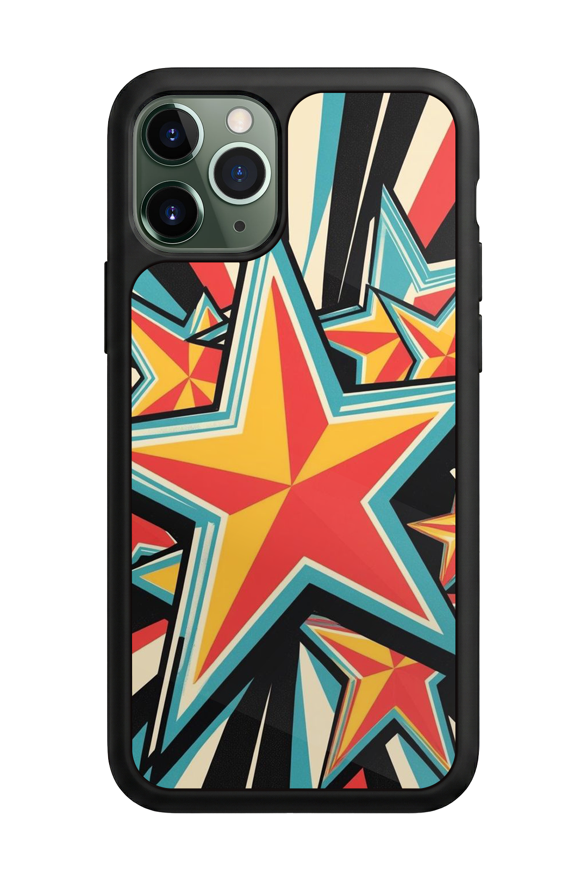 iPhone 11 Pro Uyumlu Retro Yildizlar Tasarımlı Glossy Premium Kılıf