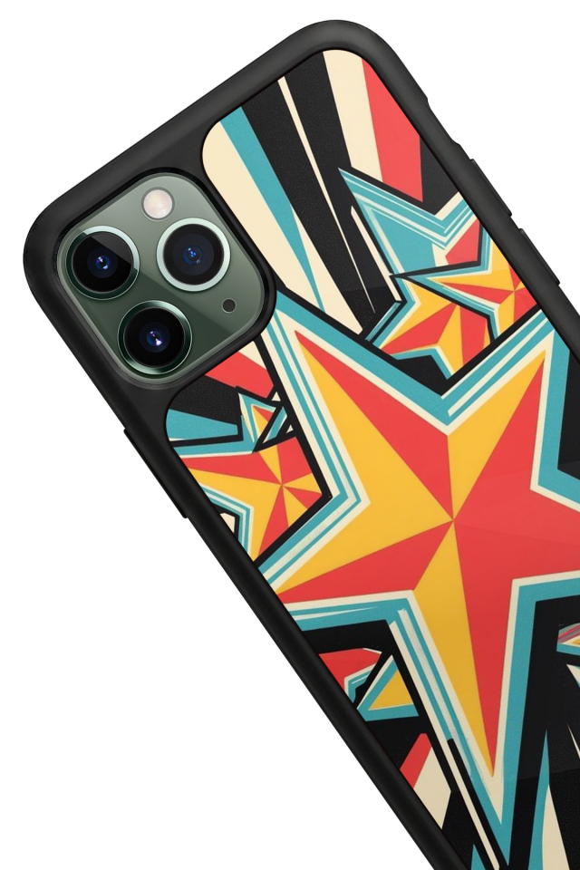 iPhone 11 Pro Uyumlu Retro Yildizlar Tasarımlı Glossy Premium Kılıf