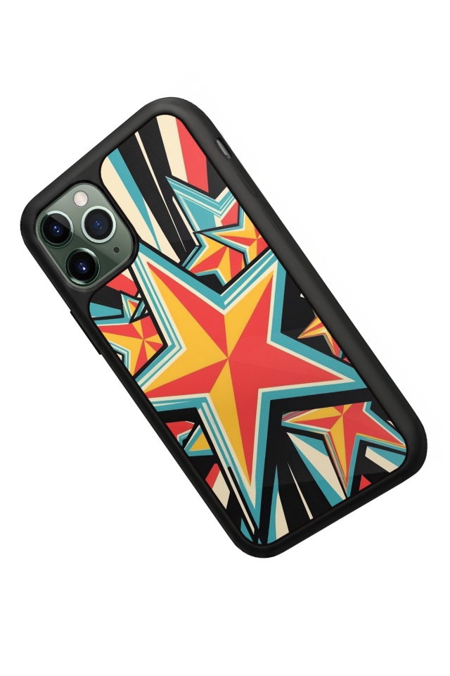iPhone 11 Pro Uyumlu Retro Yildizlar Tasarımlı Glossy Premium Kılıf