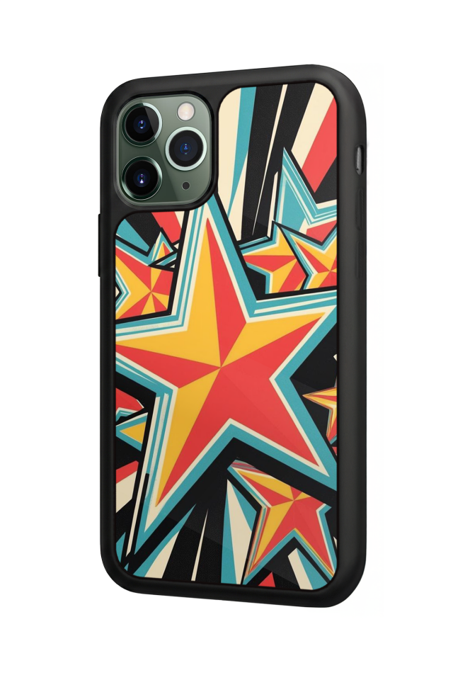 iPhone 11 Pro Uyumlu Retro Yildizlar Tasarımlı Glossy Premium Kılıf