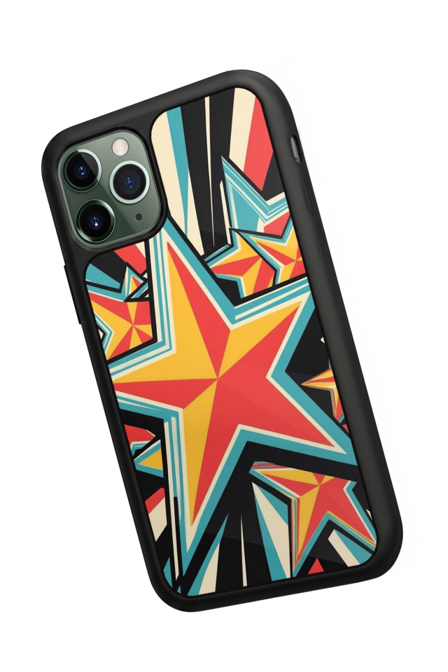 iPhone 11 Pro Uyumlu Retro Yildizlar Tasarımlı Glossy Premium Kılıf