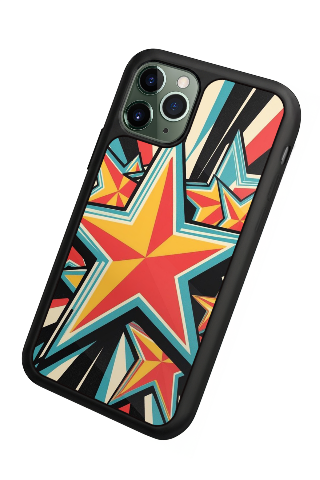 iPhone 11 Pro Uyumlu Retro Yildizlar Tasarımlı Glossy Premium Kılıf