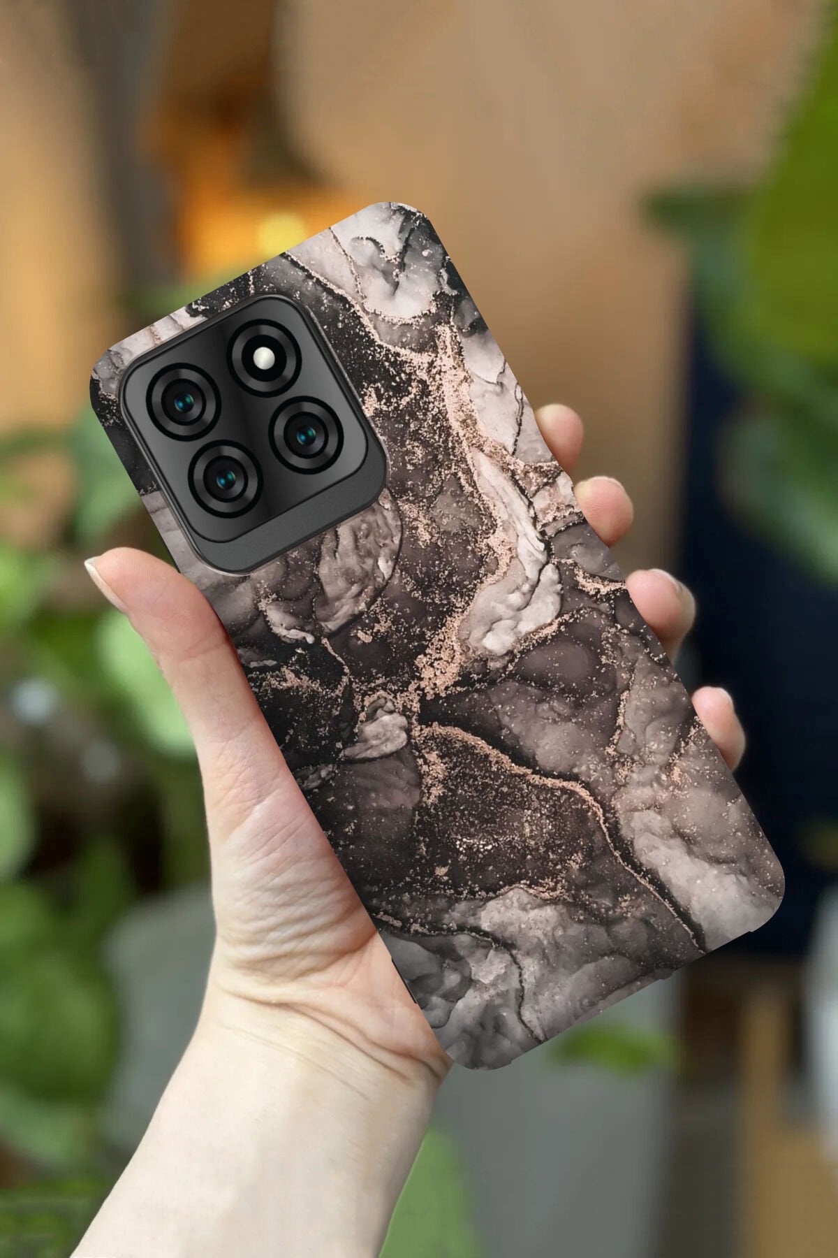 Reeder S71 Uyumlu Kamera Korumalı Gri Mermer Desenli HD Baskılı Silikon Kılıf