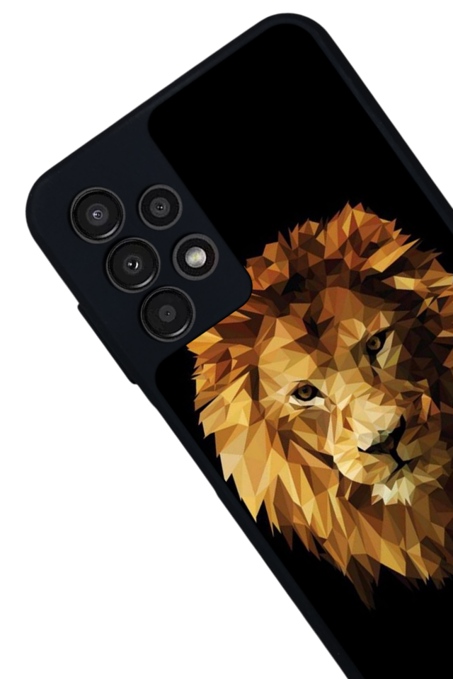 Samsung Galaxy A13 Uyumlu Aslan Tasarımlı Glossy Premium Kılıf
