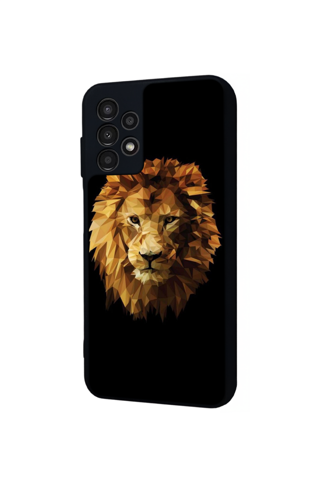 Samsung Galaxy A13 Uyumlu Aslan Tasarımlı Glossy Premium Kılıf