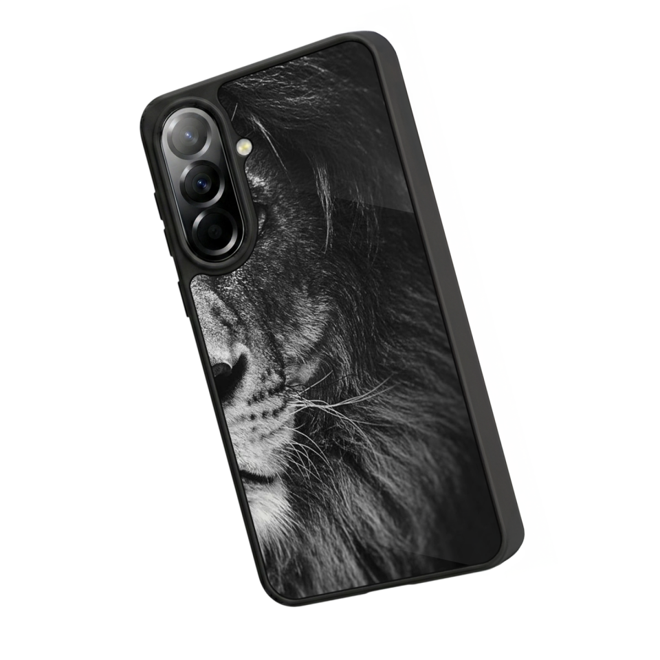 Samsung Galaxy A37 Uyumlu Aslan Tasarımlı Glossy Premium Kılıf