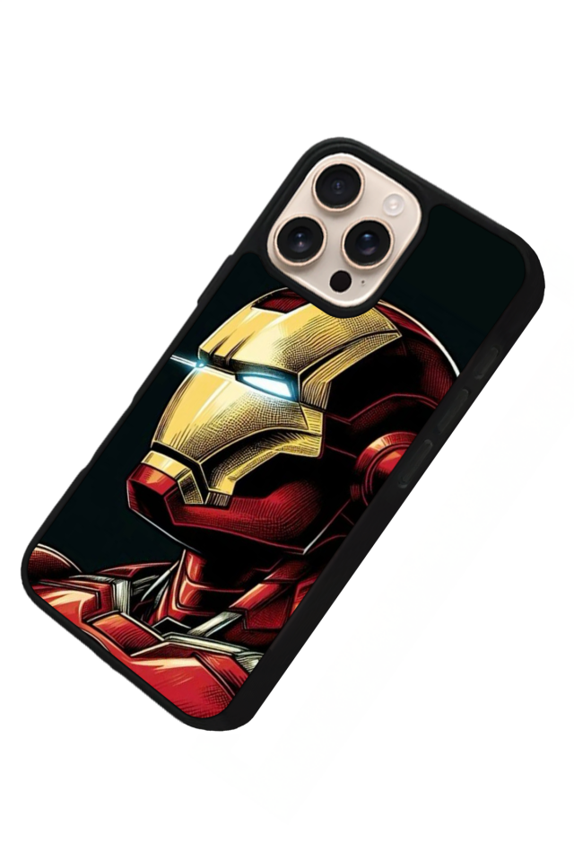 iPhone 15 Pro Max Uyumlu  Iron Man ( Demir Adam ) Tasarımlı Glossy Premium Kılıf