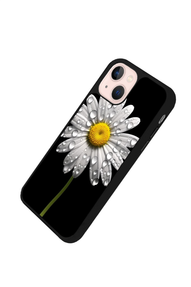 iPhone 13 Mini Uyumlu Papatya Tasarımlı Glossy Premium Kılıf