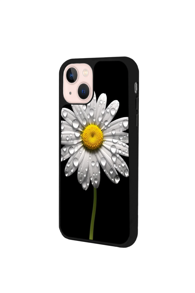 iPhone 13 Mini Uyumlu Papatya Tasarımlı Glossy Premium Kılıf