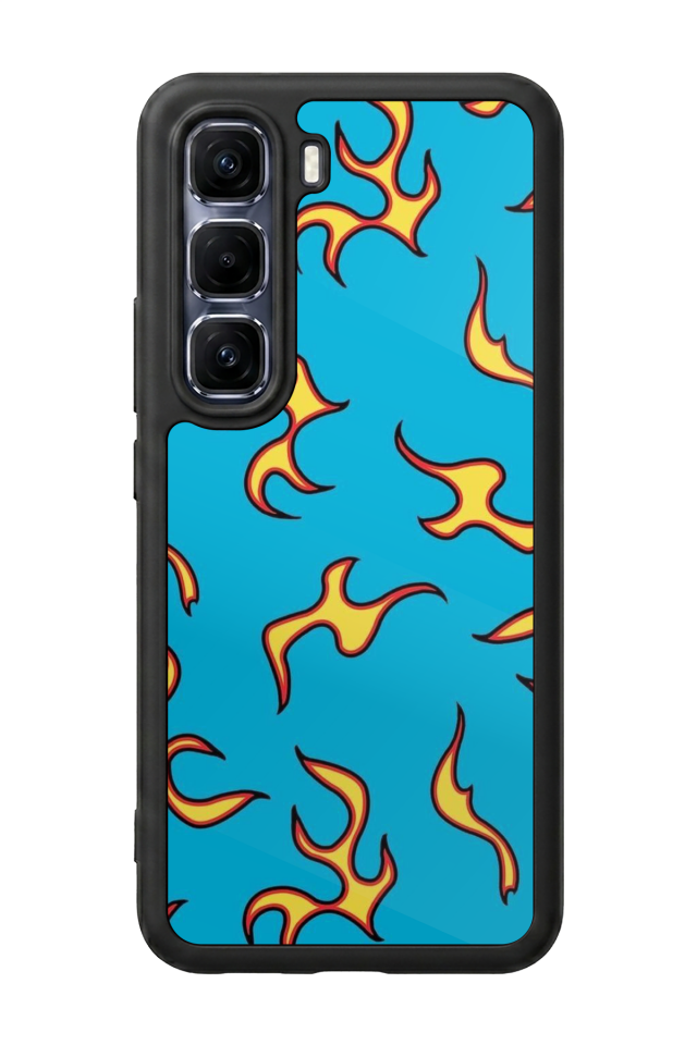 Infinix Hot 60 Pro Plus Uyumlu Retro Flame Patterns Tasarımlı Glossy Premium Kılıf