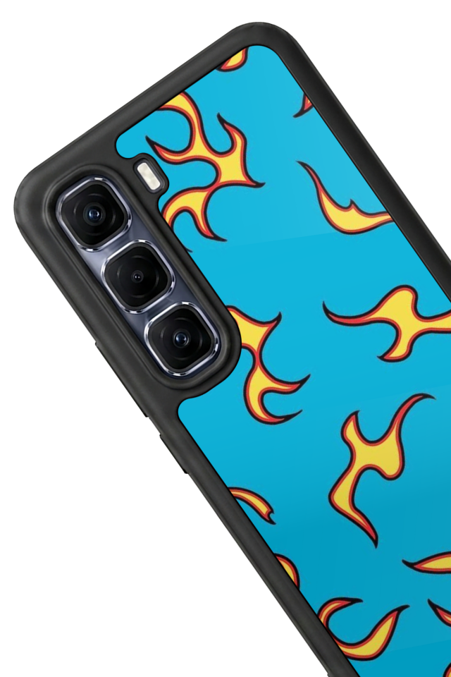 Infinix Hot 60 Pro Plus Uyumlu Retro Flame Patterns Tasarımlı Glossy Premium Kılıf