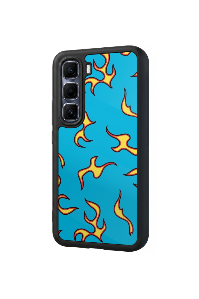 Infinix Hot 60 Pro Plus Uyumlu Retro Flame Patterns Tasarımlı Glossy Premium Kılıf
