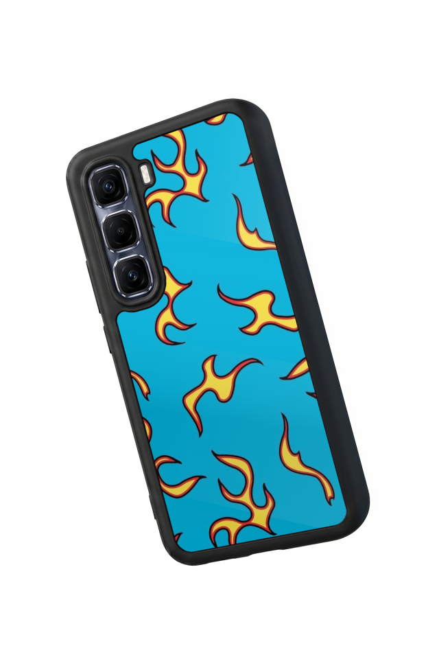 Infinix Hot 60 Pro Plus Uyumlu Retro Flame Patterns Tasarımlı Glossy Premium Kılıf