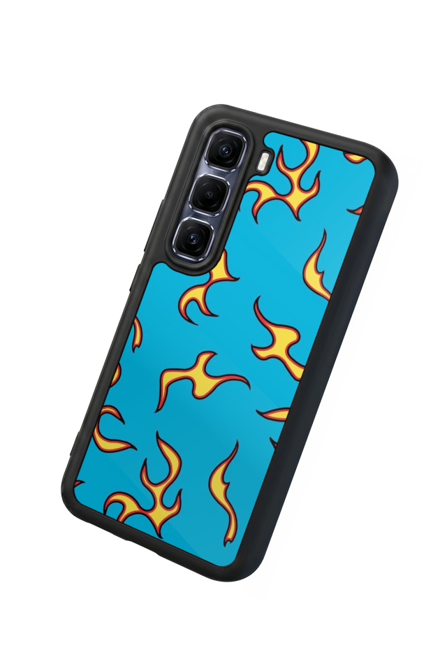 Infinix Hot 60 Pro Plus Uyumlu Retro Flame Patterns Tasarımlı Glossy Premium Kılıf