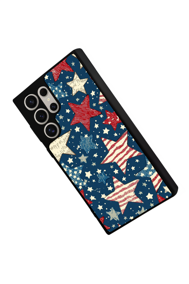 Samsung Galaxy S23 Ultra Uyumlu Retro Yildizlar Tasarımlı Glossy Premium Kılıf