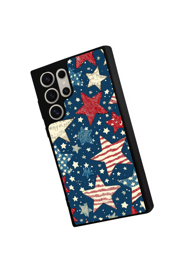 Samsung Galaxy S23 Ultra Uyumlu Retro Yildizlar Tasarımlı Glossy Premium Kılıf