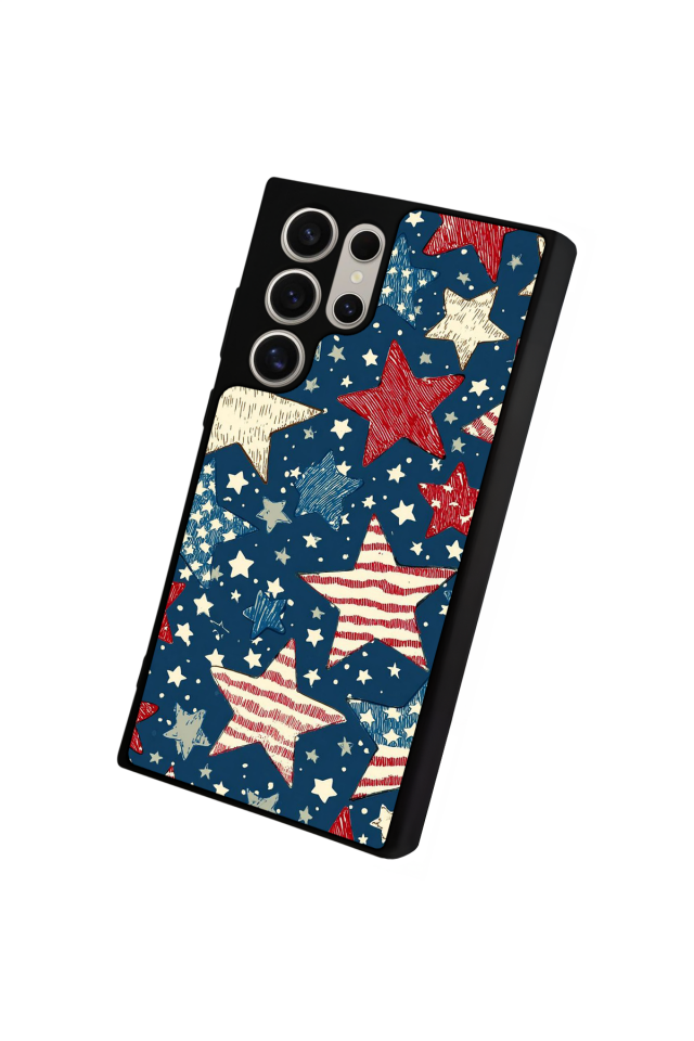 Samsung Galaxy S23 Ultra Uyumlu Retro Yildizlar Tasarımlı Glossy Premium Kılıf