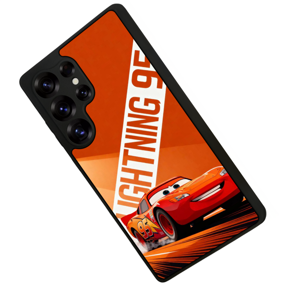 Samsung Galaxy S25 Ultra Uyumlu Şimsek McQueen Tasarımlı Glossy Premium Kılıf