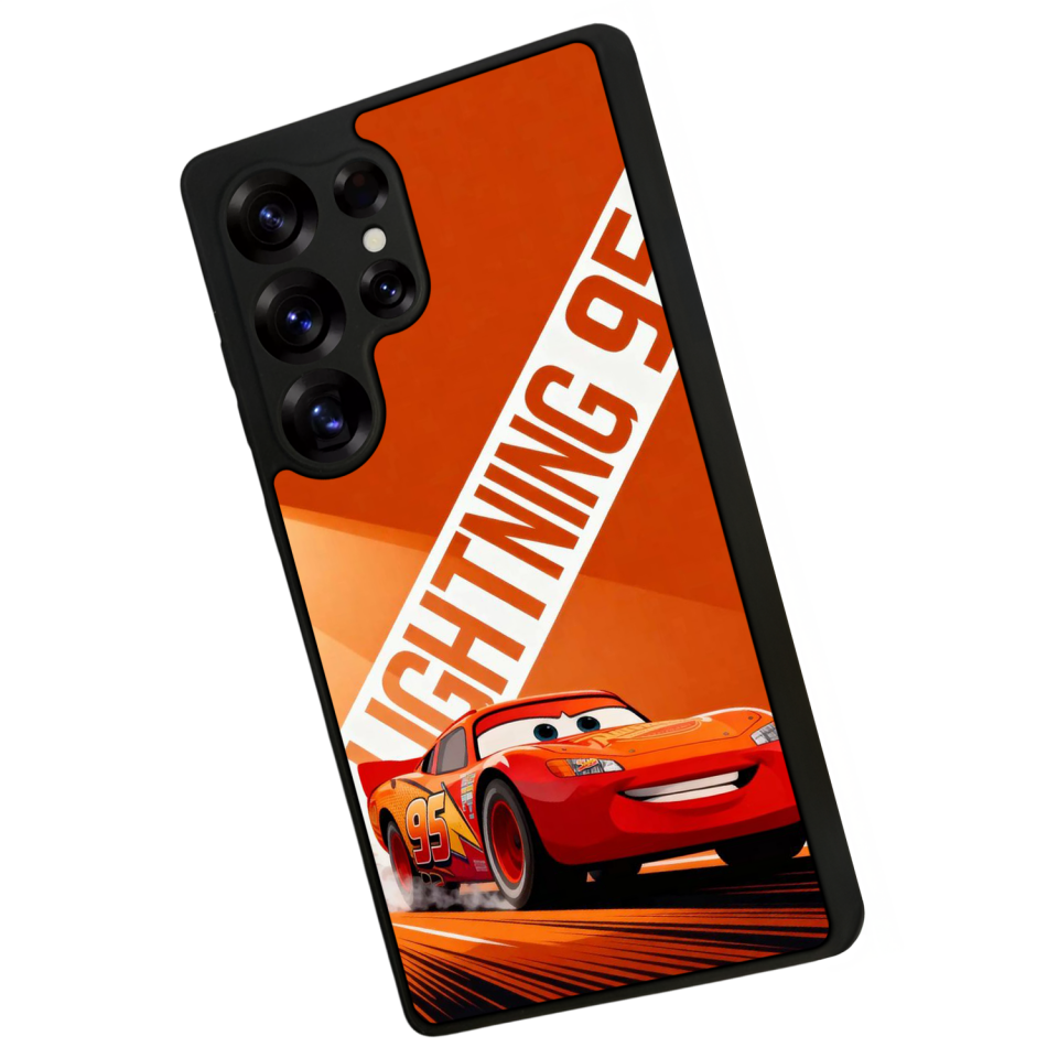 Samsung Galaxy S25 Ultra Uyumlu Şimsek McQueen Tasarımlı Glossy Premium Kılıf