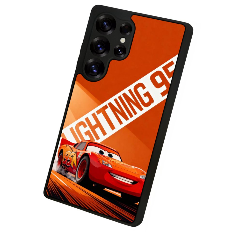 Samsung Galaxy S25 Ultra Uyumlu Şimsek McQueen Tasarımlı Glossy Premium Kılıf