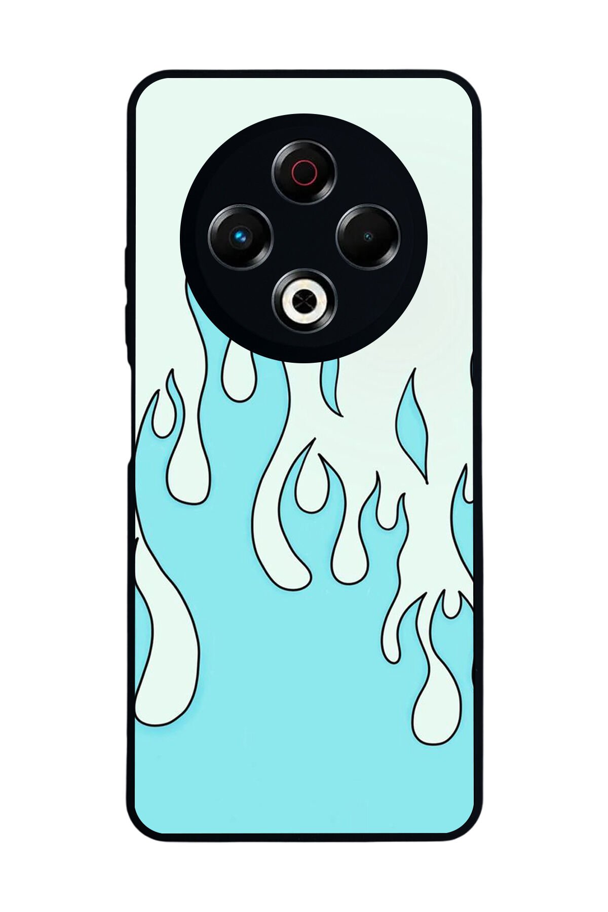 Tecno Spark 30 Uyumlu Retro Flame Patterns Tasarımlı Glossy Premium Kılıf