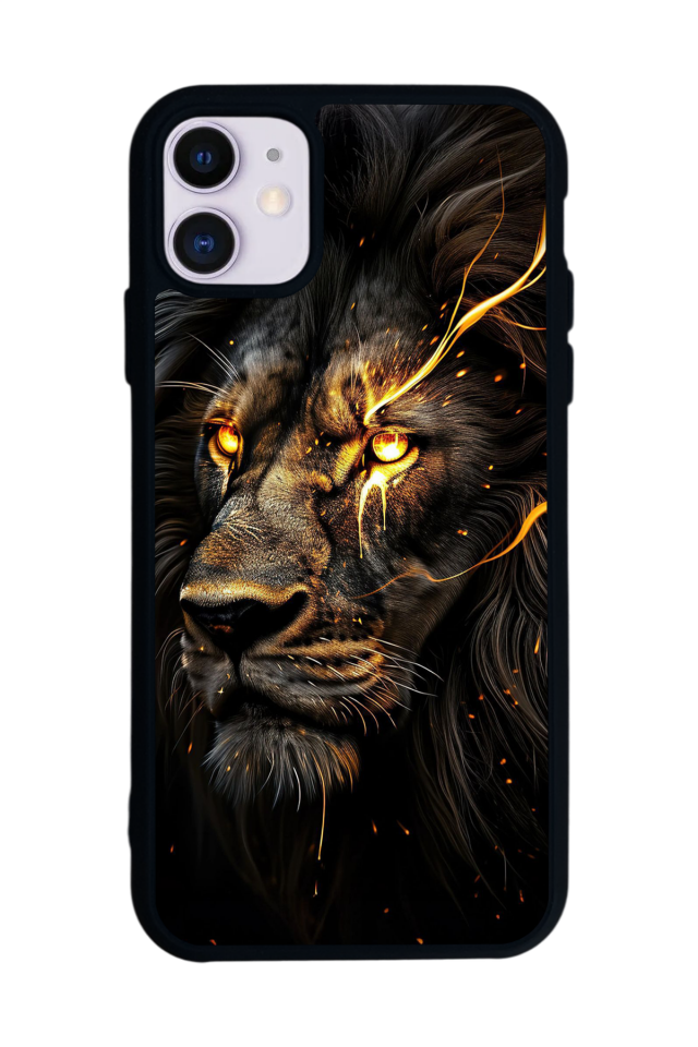 iPhone 11 Uyumlu Aslan Tasarımlı Glossy Premium Kılıf