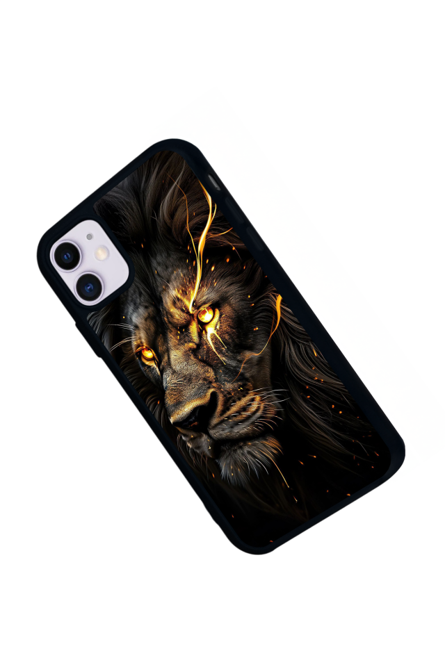 iPhone 11 Uyumlu Aslan Tasarımlı Glossy Premium Kılıf