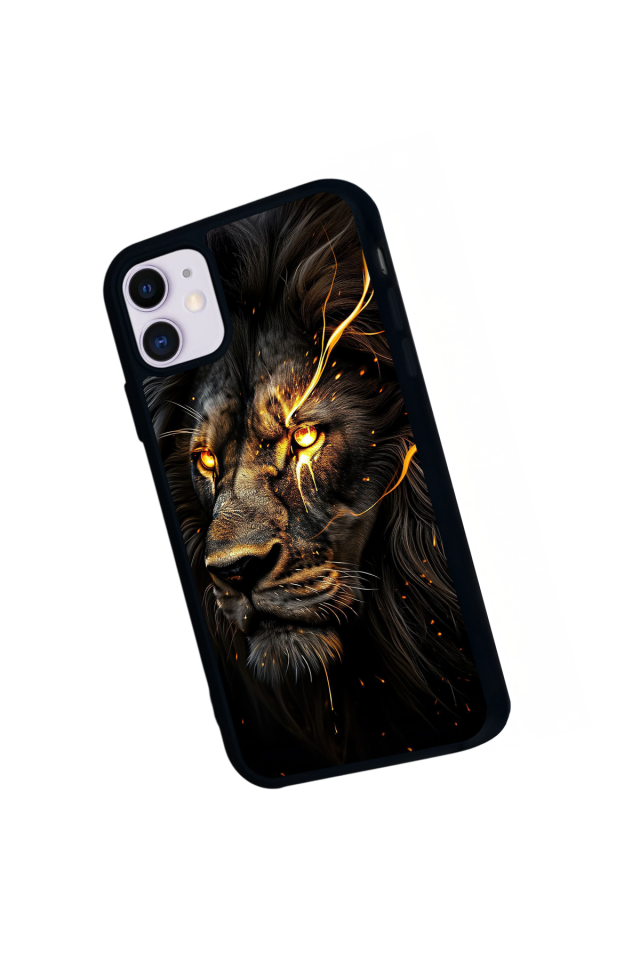 iPhone 11 Uyumlu Aslan Tasarımlı Glossy Premium Kılıf