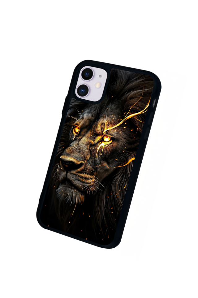 iPhone 11 Uyumlu Aslan Tasarımlı Glossy Premium Kılıf