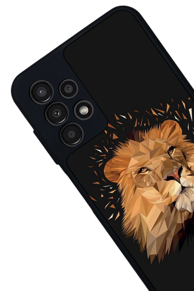 Samsung Galaxy A13 Uyumlu Aslan Tasarımlı Glossy Premium Kılıf