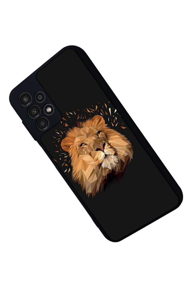 Samsung Galaxy A13 Uyumlu Aslan Tasarımlı Glossy Premium Kılıf