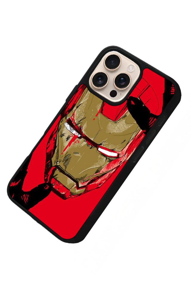 iPhone 15 Pro Max Uyumlu  Iron Man ( Demir Adam ) Tasarımlı Glossy Premium Kılıf