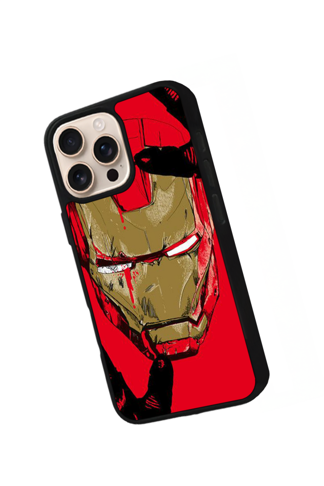 iPhone 15 Pro Max Uyumlu  Iron Man ( Demir Adam ) Tasarımlı Glossy Premium Kılıf
