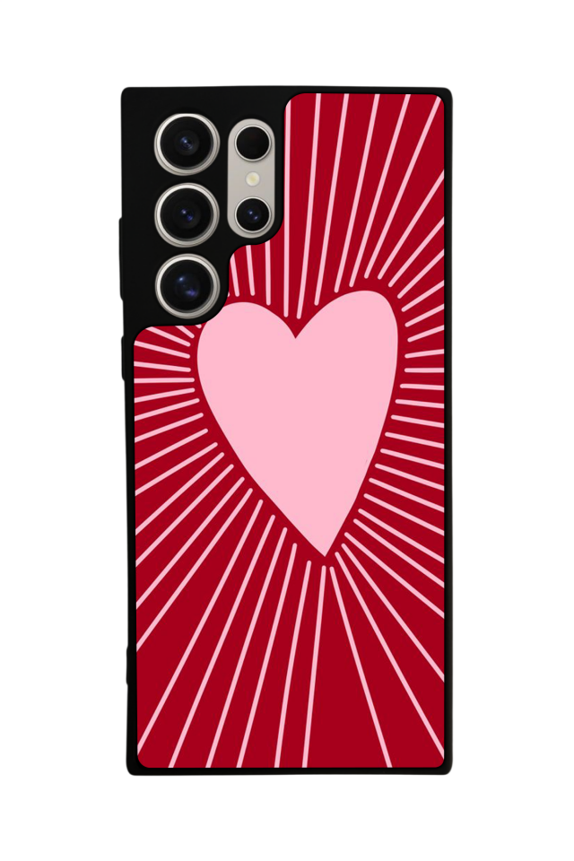 Samsung Galaxy S22 Ultra Uyumlu Kalp Love Tasarımlı Glossy Premium Kılıf