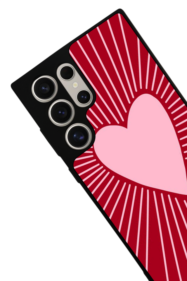Samsung Galaxy S22 Ultra Uyumlu Kalp Love Tasarımlı Glossy Premium Kılıf