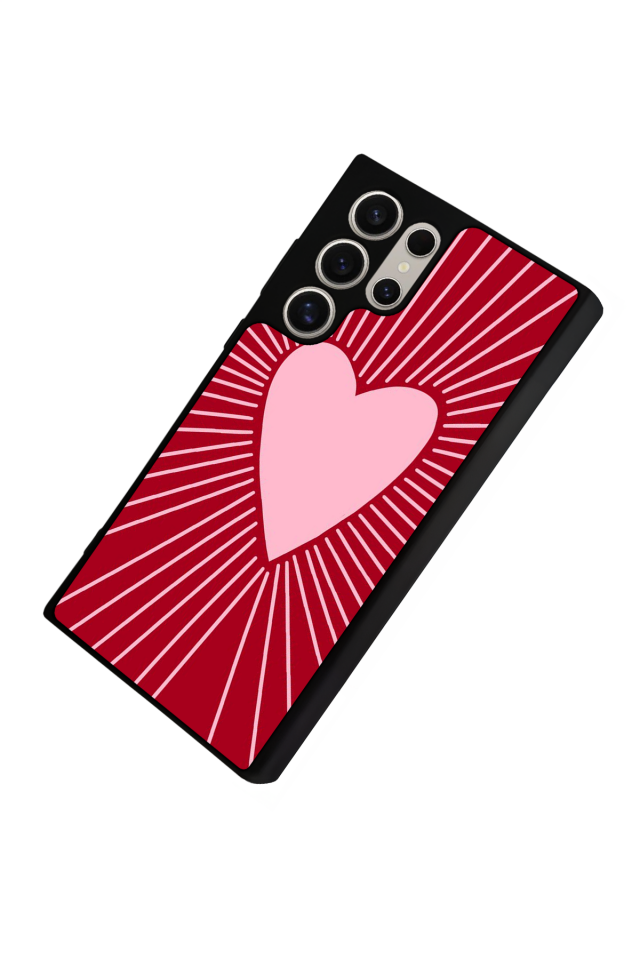 Samsung Galaxy S22 Ultra Uyumlu Kalp Love Tasarımlı Glossy Premium Kılıf