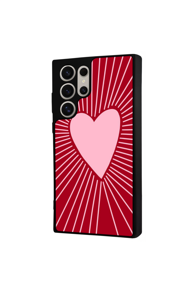 Samsung Galaxy S22 Ultra Uyumlu Kalp Love Tasarımlı Glossy Premium Kılıf